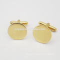 2016 Fashion Gold Plating Cufflink Adicionar logotipo personalizado